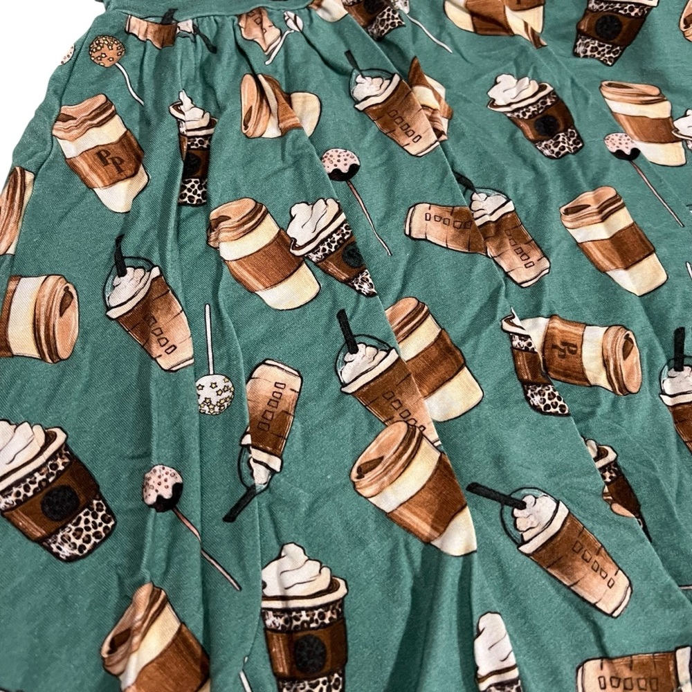 Posh Peanut Morning Brew Dress Starbucks Coffee Style 2T - Picture 6 of 8